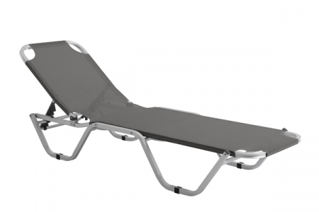 Sezlonguri - RAKI TUJA Sezlong 5 pozitii gri 195x61x29cm, cadru aluminiu