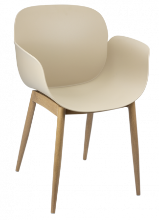 Produse - RAKI TULSA Scaun bucatarie/sufragerie, 58x54xh82cm, plastic, picioare metal cu aspect lemn, culoare cappuccino