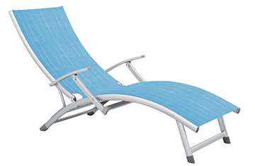 Produse - RAKI VARZAS Sezlong cu brate cadru aluminiu 170x52cm culoare albastru