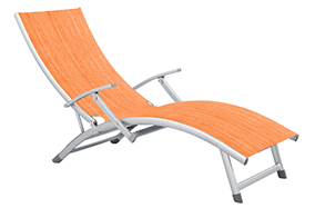 Produse - RAKI VARZAS Sezlong cu brate, cadru aluminiu 170x52cm culoare orange