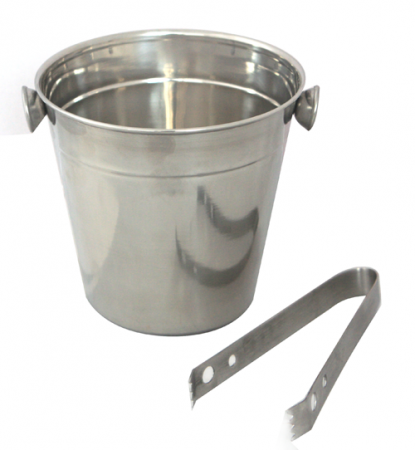 Frapiere, ghetiere si accesorii - RAKI Vas inox pentru cuburi gheata D12cm cu cleste