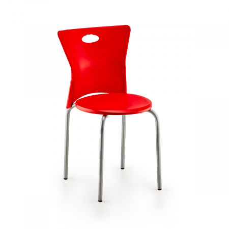 RAKI VEGA Scaun polipropilena cu picioare aluminiu, 39x39xh79cm, rosu [1]