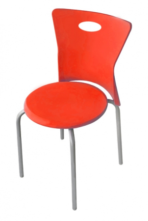 Produse - RAKI VEGA Scaun polipropilena cu picioare aluminiu, 39x39xh79cm, rosu