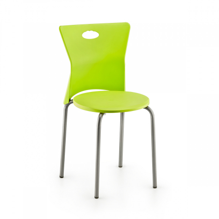 RAKI VEGA Scaun polipropilena cu picioare aluminiu, 39x39xh79cm, verde [1]