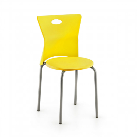 RAKI VEGA Scaun polipropilena cu picioare aluminiu, 39x39xh79cm, galben [1]