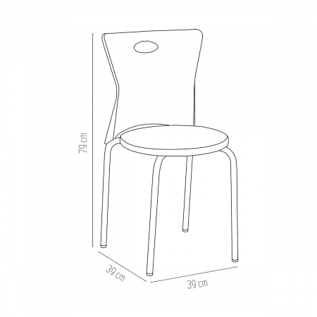 RAKI VEGA Scaun polipropilena cu picioare aluminiu, 39x39xh79cm, galben [3]