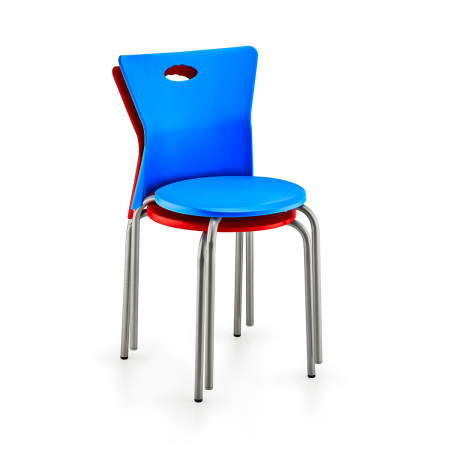 RAKI VEGA Scaun polipropilena cu picioare aluminiu, 39x39xh79cm, galben [2]