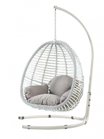 Produse - RAKI VERONA Fotoliu suspendat gradina, crem, cadru metalic, tesatura rezistenta