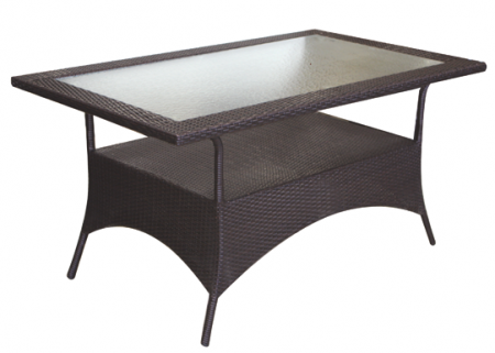 Mese - RAKI VERONA Masa gradina dreptunghiulara din poliratan maro, 150x90xh72cm