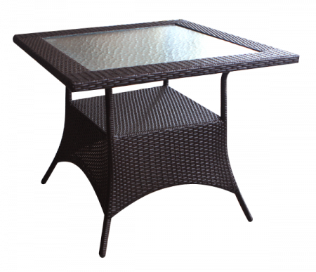 Mese - RAKI VERONA Masa gradina patrata din poliratan maro, 90x90xh72cm