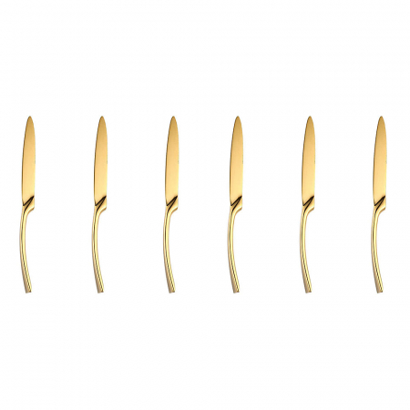 Tacamuri - RAKI WICKED GOLD Set 6 cutite servire, din inox, 25,5cm