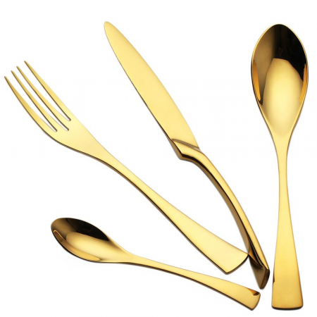 RAKI WICKED GOLD Set 6 linguri desert, din inox, 14,8cm [2]