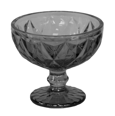 RAKI WICKED Set 6 boluri inghetata, cu picior, din sticla, D12xh10cm, 370ml, fumurii [1]