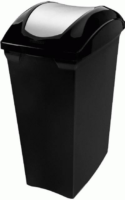 Cosuri de gunoi - SANREMO Cos gunoi cu capac batant 70l 52,4x35,6x75,6cm negru (SR66)