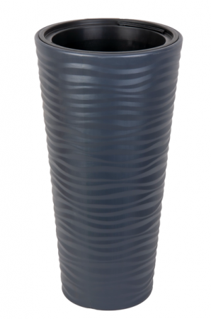 SERINOVA Ghiveci flori 30xh57cm, 5,5lt, 2 piese, antracit [0]