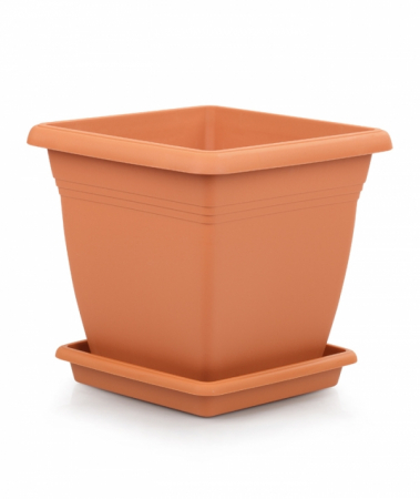 Produse - SERINOVA VILA Ghiveci patrat pentru flori 40x40xh36cm 32l culoare cafea