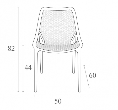 SIESTA AIR Scaun tip scoica, 50x60xh82cm, polipropilena cu fibra de sticla, alb [6]