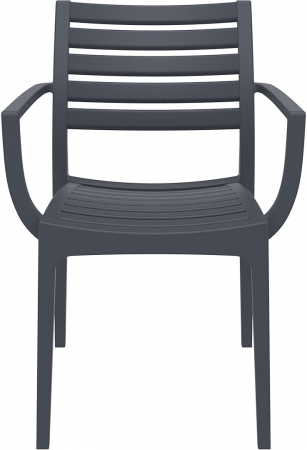 SIESTA ARTEMIS Scaun gradina cu brate, 58x58xh82cm, polipropilena cu fibra de sticla, gri [1]