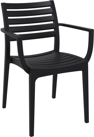 SIESTA ARTEMIS Scaun gradina cu brate, 58x58xh82cm, polipropilena cu fibra de sticla, negru [0]