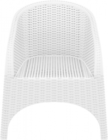 SIESTA ARUBA Fotoliu aspect ratan, 74x75xh80cm, plastic cu fibra de sticla, aspect ratan, alb [1]