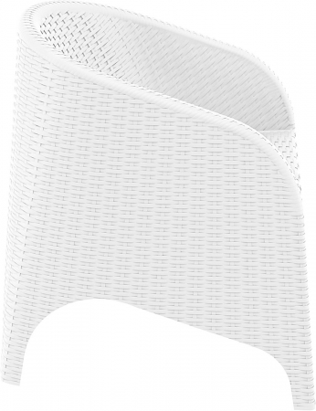 SIESTA ARUBA Fotoliu aspect ratan, 74x75xh80cm, plastic cu fibra de sticla, aspect ratan, alb [2]