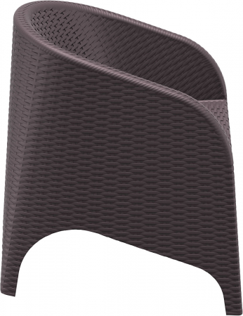 SIESTA ARUBA Fotoliu aspect ratan, 74x75xh80cm, plastic cu fibra de sticla, aspect ratan, maro [2]