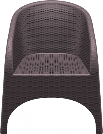 SIESTA ARUBA Fotoliu aspect ratan, 74x75xh80cm, plastic cu fibra de sticla, aspect ratan, maro [1]