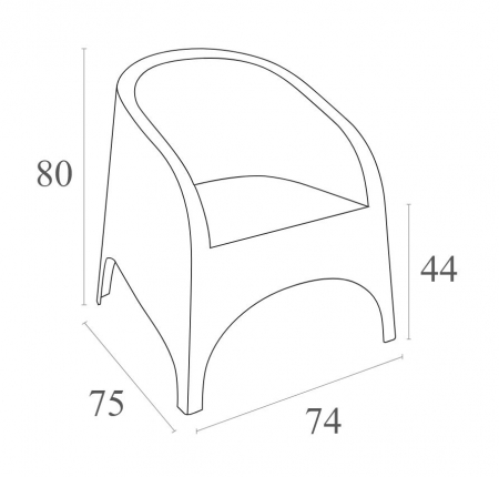 SIESTA ARUBA Fotoliu aspect ratan, 74x75xh80cm, plastic cu fibra de sticla, aspect ratan, maro [7]