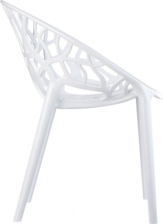 SIESTA CRISTAL Scaun policarbonat tip scoica, 59x60xh80cm, alb lucios [1]