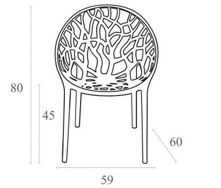 SIESTA CRISTAL Scaun policarbonat tip scoica, 59x60xh80cm, chihlimbar transparent [4]