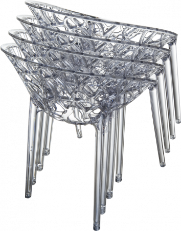 SIESTA CRISTAL Scaun policarbonat tip scoica, 59x60xh80cm, chihlimbar transparent [3]