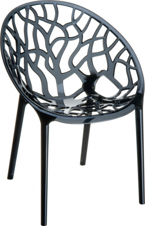 SIESTA CRISTAL Scaun policarbonat tip scoica, 59x60xh80cm, negru [0]