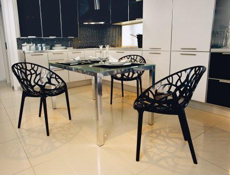 SIESTA CRISTAL Scaun policarbonat tip scoica, 59x60xh80cm, negru [5]
