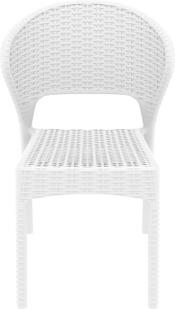 SIESTA DAYTONA Scaun terasa aspect ratan, 55x61xh81cm, plastic cu fibra de sticla, alb [1]