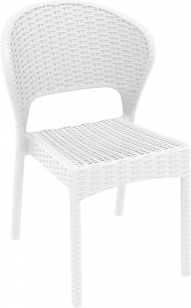 SIESTA DAYTONA Scaun terasa aspect ratan, 55x61xh81cm, plastic cu fibra de sticla, alb [0]