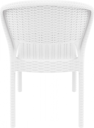 SIESTA DAYTONA Scaun terasa aspect ratan, 55x61xh81cm, plastic cu fibra de sticla, alb [4]