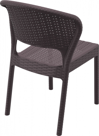SIESTA DAYTONA Scaun terasa aspect ratan, 55x61xh81cm, plastic cu fibra de sticla, maro [3]