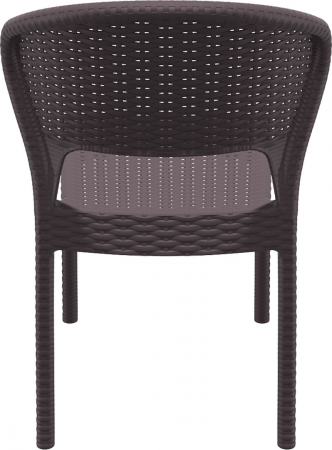 SIESTA DAYTONA Scaun terasa aspect ratan, 55x61xh81cm, plastic cu fibra de sticla, maro [4]
