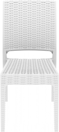 SIESTA FLORIDA Scaun 45x52xh87cm, plastic cu fibra de sticla, aspect ratan, alb [1]