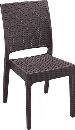 SIESTA FLORIDA Scaun 45x52xh87cm, plastic cu fibra de sticla, aspect ratan, maro [0]