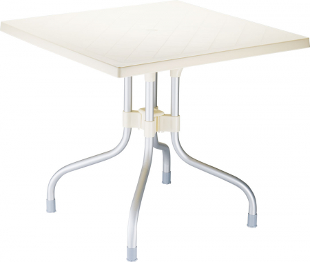 Mobilier HoReCa - SIESTA FORZA Masa gradina pliabila patrata, 80x80xh72cm, picioare aluminiu, blat plastic, culoare bej