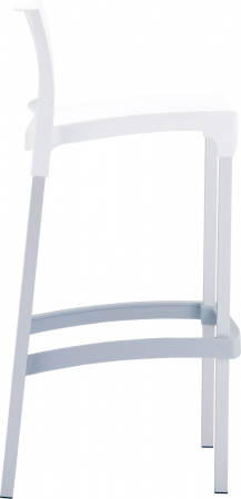 SIESTA GIO Scaun bar, polipropilena, picioare aluminiu, 39x45xh96cm, alb [2]