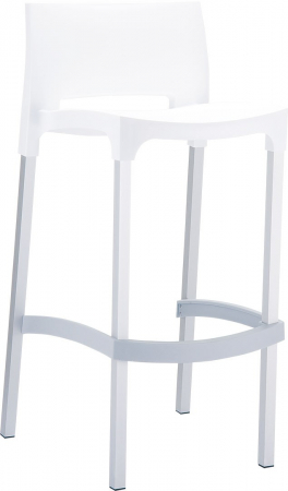 Produse - SIESTA GIO Scaun bar, polipropilena, picioare aluminiu, 39x45xh96cm, alb