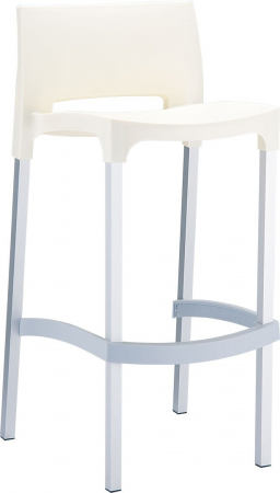 Mobilier HoReCa - SIESTA GIO Scaun bar, polipropilena, picioare aluminiu, 39x45xh96cm, bej