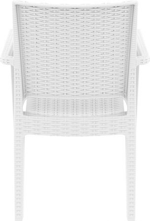 SIESTA IBIZA Scaun cu cotiere 58x59xh87cm, plastic cu fibra de sticla, aspect ratan, alb [4]