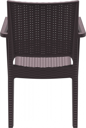 SIESTA IBIZA Scaun cu cotiere 58x59xh87cm, plastic cu fibra de sticla, aspect ratan, maro [4]