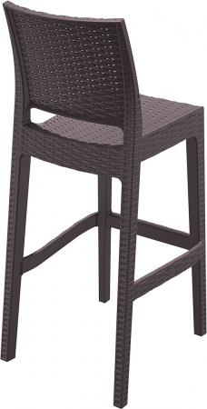 SIESTA JAMAICA Scaun bar, aspect ratan, polipropilena cu fibra de sticla, 40x51xh108cm, maro [2]