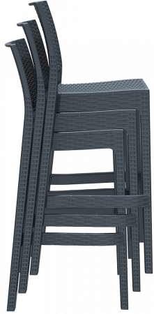 SIESTA JAMAICA Scaun bar, aspect ratan, polipropilena cu fibra de sticla, 40x51xh108cm, maro [7]