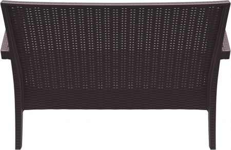 SIESTA MIAMI Canapea cu brate, 128x77xh89cm, plastic cu fibra de sticla, aspect ratan, maro [4]