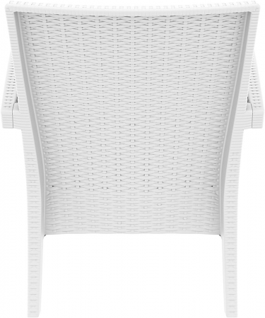 SIESTA MIAMI Fotoliu cu brate, 72x76xh89cm, plastic cu fibra de sticla, aspect ratan, alb [4]